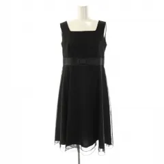 エムズグレイシー M'S GRACY リボン ノースリーブワンピース 38 ブラック /ES ■OS