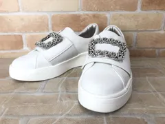 【中古】 +diana プラスダイアナ 超軽量ビジューバックルスリッポン HE 45543 ホワイト US6.5 111451007