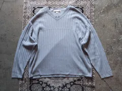 90s perry ellis v-neck cotton knit ペリーエリス　Vネックコットンニット　Lのサムネイル