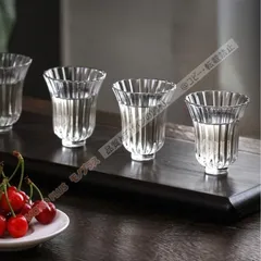 【新品未使用】ガラス製 茶杯 花形 3点セット（耐熱） CCJ329P069