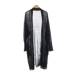 アパルトモン ドゥーズィエムクラス L'Appartement DEUXIEME CLASSE リネン ロングカーディガン 黒 ブラック /CX ■OS