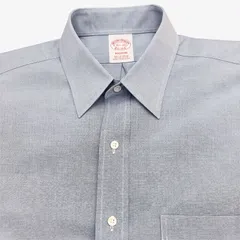 【15 1/2-33】Brooks Brothers（ブルックスブラザーズ）レギュラーカラーシャツ ブルー / Madison Fit / American Supima Cotton 100% Pinpoint Oxford ポケット付 クリーニング済