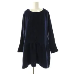 バーバリーブルーレーベル BURBERRY BLUE LABEL ニットワンピース ミニ 長袖 38 ネイビー /HK ■OS