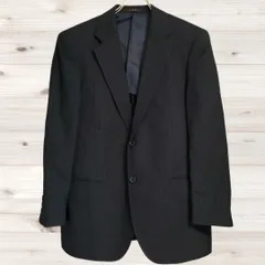 B1581 カンサイヤマモト Kansai Yamamoto テーラードジャケット アウター 黒 ストライプ 総柄 ボタン止め