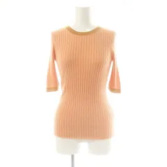 デミリー DEMYLEE コットン 五分袖 リブニット プルオーバー XS サーモンピンク /DF ■OS