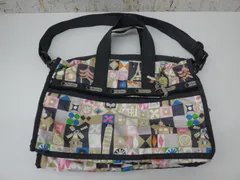 レスポートサック イッツ ア スモールワールド ボストンバッグ LeSportsac 旅行 軽量 キーホルダー付き 中古品