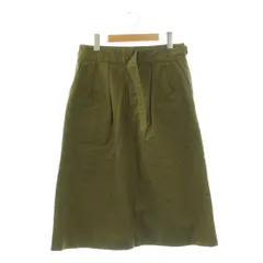 マーガレットハウエル MHL. コットンリネングルカロングスカート フレア 3 カーキ /DO ■OS