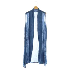 エヴァムエヴァ evam eva リネン ロングベスト ジレ ネイビー /CX ■OS