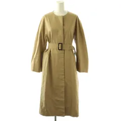 アナイ ANAYI コート 36 ベージュ ノーカラー 長袖 ベルト付き /AZ