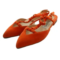 ネブローニ Nebuloni フラットパンプス Tストラップ スエード 37 オレンジ /SS ■OS ■SH
