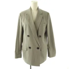 プラステ PLST 24SS リネンブレンドダブルジャケット テーラードジャケット M グレー /DF ■OS