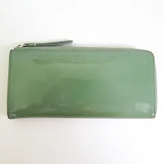 マーガレットハウエル MARGARET HOWELL Idea L字ファスナー 長財布 エナメル グリーン系 2sa7388のサムネイル