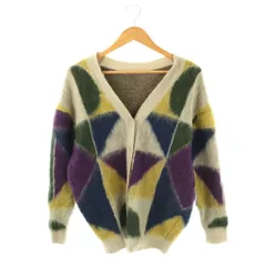 アメリヴィンテージ Ameri VINTAGE COLOR BLOCK OVER KNIT CARDIGAN カーディガン ニット Vネック F グレー /AT ■OS