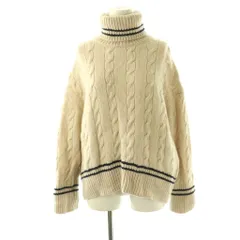 ギャルリーヴィー GALERIE VIE トゥモローランド ファインウールライン タートルネックプルオーバー ニット セーター F ベージュ 紺 /CX ■OS