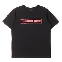 【美品】NUMBER (N)INE ナンバーナイン Tシャツ ブラック 黒 サイズ:3 | 24SS ボックスライン ロゴ Tシャツ (BOX LINE PRINT T-SHIRT) | トップス カットソー 半袖【メンズ】【中古】