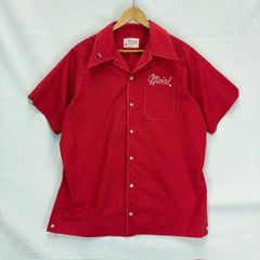 60s NAT NAST 赤 ボウリングシャツ レーヨンシャツ ボーリングシャツ
