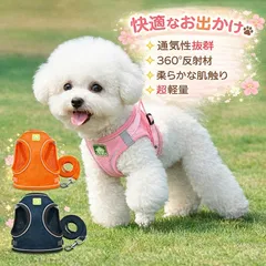 [再入荷] 小型犬 ハーネス リードセット 犬 超軽量 引っ張り防止 反射素材 蒸れない 3色 犬用 胴輪 メッシュ 軽量 通気性 散歩用