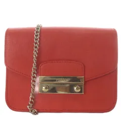 フルラ FURLA メトロポリス チェーンショルダーバッグ ワンショルダー レザー オレンジ /YO34