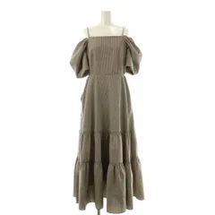 フレイアイディー FRAY I.D 25SS 3wayパフスリーブワンピース チェック ロング 1 ブラウン /HK ■OS