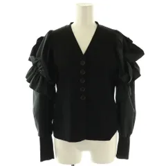 セルフォード CELFORD フリルショルダーニットカーディガン 36 ブラック /DO ■OS ■SH