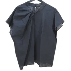 イエナ IENA ノースリーブ ブラウス 紺系 ネイビー 薄手 透け感 首元デザイン