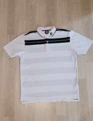 FJ フットジョイ 白 ストライプ ゴルフ 半袖Tシャツ 105