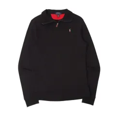 ポロ ラルフローレン ブラック ハーフジップアップ ニット スウェットシャツ