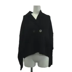 ジュンココシノ JUNKO KOSHINO ニット セーター ウール M 黒 ブラック 長袖 ダブルブレスト ショールカラー /NP ■GY58のサムネイル