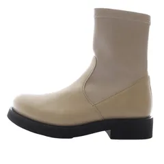 ファビオルスコーニ FABIO RUSCONI ラウンドトウストレッチブーツ ショート 36 23cm べージュ F23500