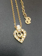 Christian Dior ネックレス ハート ラインストーン ゴールド クリスタル クリスチャン ディオール