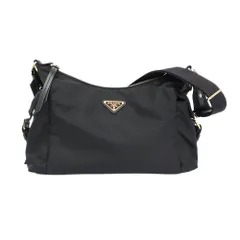 【天白】プラダ ショルダーバッグ エクスプローラー ラージ ブラック ゴールド金具 トライアングルロゴ 鞄 メンズ レディース 美品