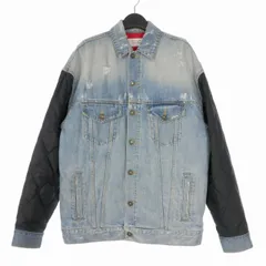 ジバンシィ GIVENCHY Quilted Shell-Panelled Denim Jacket 切替 ダメージ加工 デニムジャケット ブルゾン 長袖 S インディゴ/ブラック BM00FT50D9 国内正規のサムネイル
