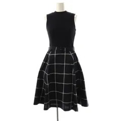 ブルーレーベルクレストブリッジ BLUE LABEL CRESTBRIDGE ノースリーブワンピース ドッキング 36 ネイビー ホワイト /ES ■OS