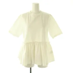 ボールジー BALLSEY トゥモローランド 24SS ジャージコンビ ペプラムプルオーバー カットソー 半袖 36 ホワイト /HK ■OS