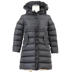 【美品】MONCLER モンクレール ダウンジャケット VENNAL サイズ 8anni 130cm キッズ 2020年製 ロゴワッペン フリル ジップアップ フード アウター グレー 灰色 モルドバ製のサムネイル
