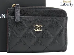 【新古品】シャネル CHANEL マトラッセ ココマーク キャビアスキン タイムレスクラシック フラグメントケース カードケース パスケース コインケース コインパース 小銭入れ コンパクト財布 ブラック ゴールド金具 グレインド シャイニー カーフスキン A