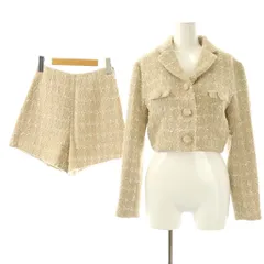 ダーリッチ Darich スプリングツイードコンパクトジャケット セットアップ ショートパンツ F ベージュ /NR ■OS