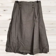 B1606 ロペピクニック ROPE PICNIC ひざ丈 フレアスカート(36) 茶 無地 ウール