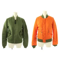 アルファインダストリーズ ALPHA INDUSTRIES リバーシブル MA-1 フライトジャケット ブルゾン S カーキ オレンジ TA7010-203 /CX ■OS
