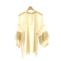 ウィムガゼット Whim Gazette 24SS フリルスリーブブラウス 長袖 プルオーバー 1 ベージュ /NR ■OS