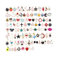チャーム アクセサリーパーツ 100個セット ネックレス/イヤリング/ペンダント飾り ジュエリー DIY オーナメント ハンドメイド 手作り 贈り物 飾り物 工芸品