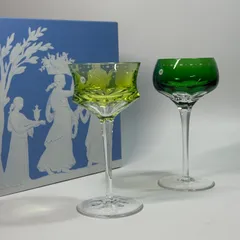 WEDGWOOD ウェッジウッド「プシュケ」カットグラス・ワイングラス 2客セット 未使用品！