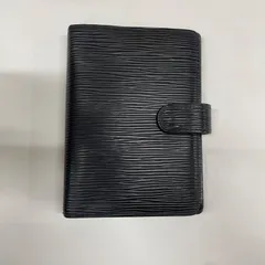 (b)LOUIS VUITTON ルイヴィトン アジェンダPM エピレザー ノワール ブラック 黒 ゴールド金具 ６穴 手帳カバー/2703