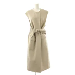 ユナイテッドアローズ UNITED ARROWS リバーノーカラーベスト ロング ジレ 36 ピンクベージュ /DF ■OS