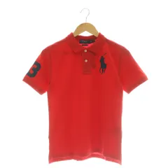 ポロ ラルフローレン POLO RALPH LAUREN キッズ ビッグポニーナンバリングポロシャツ カットソー M 10-12 赤 紺 /CX ■OS ■SH