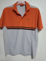 キャロウェイ オレンジ バイカラー 半袖 カラーTシャツ 100