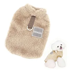 お散歩 ペット用品 抜け毛防止 服 お出かけ用 犬 温かい 無地 着脱簡単 暖かい (L 防寒 柔らかい 両面フリース かわいい おしゃれ ブラウン) 猫服 ペット服 中小型犬 秋冬 犬服