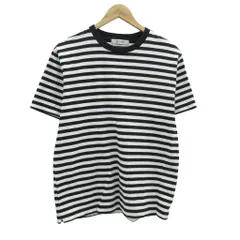 ナノユニバース nano universe Tシャツ カットソー 半袖 M 白 黒 ボーダー柄 ラウンドネック /SY23 ■ECA002