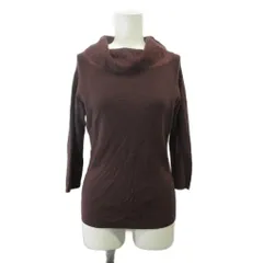 23区 オンワード樫山 ニット セーター ウール 38 茶 ブラウン 無地 カウルネック 七分袖 /PP ■ECB001