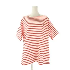 ラコステ LACOSTE カットソー 38 赤 レッド ストライプ柄 ボートネック 半袖 /CK36 ■ECE003